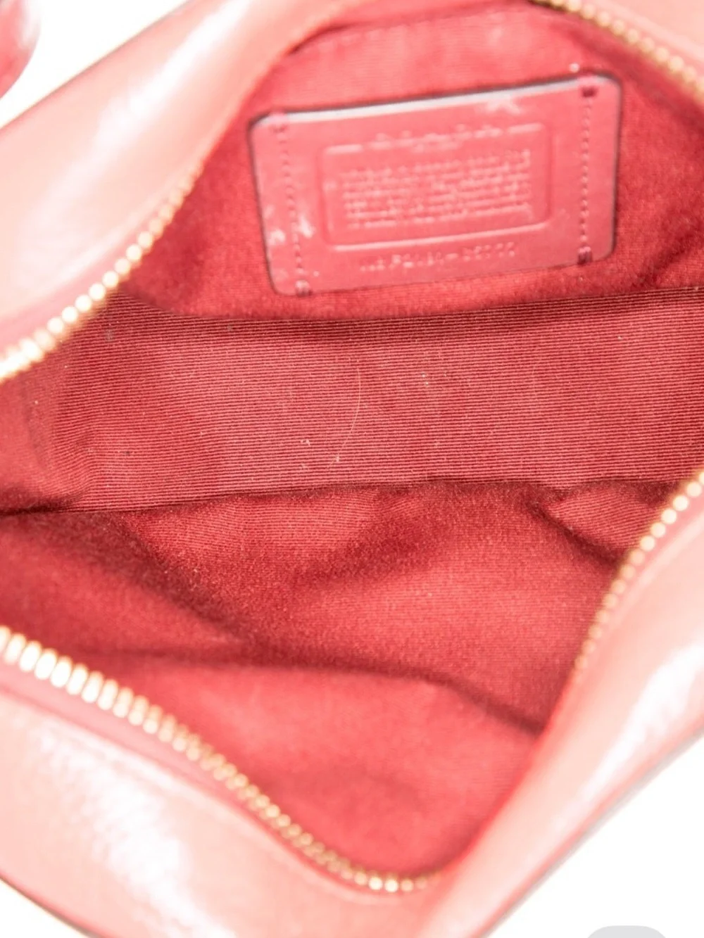 Coach Two-Tone Pink and Red Leather Oval Crossbody